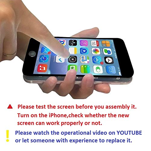 Brinonac Pantalla para iPhone 6s, 4.7" Pantalla Táctil LCD con botón de Inicio,Cámara Frontal, Sensor de proximidad, Altavoz, ensamblaje de Marco digitalizador y Kit de reparación (Negro)