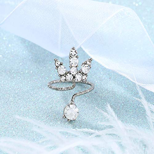 Brishow - Anillo de uñas postizas, diseño de estrella de mar y corona de cristal, decoración de uñas, joyas ajustables para mujeres y niñas (3 unidades)