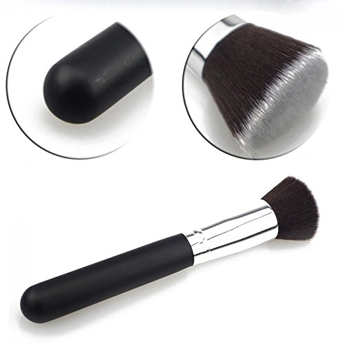 Brocha plana Kabuki de Ronsiay para colorete sin defectos, para crema líquida y polvos esculpidos, aplicación de maquillaje de contorno de mezcla de pulido