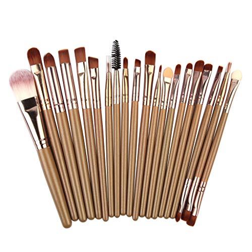 Brochas para Maquillaje Facial,MOMOXI 20Pcs Maquillaje Pinceles Maquillaje En Polvo Sombra de Ojos Eyeliner Pincel Cosmético Novedad caliente de 2019 Alrededor de 5€ maquillaje Profesional La belleza
