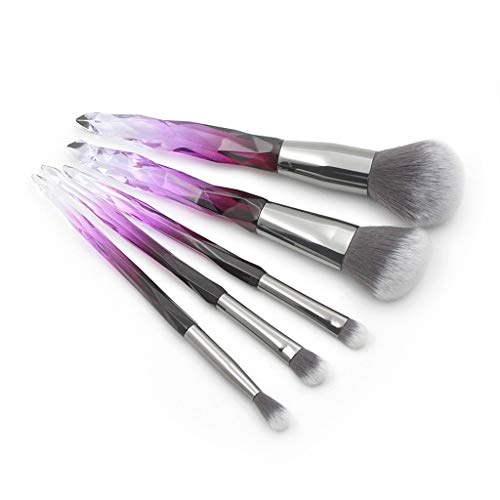 Brochas para Maquillaje Facial,MOMOXI 5 pcs. Brocha cosmética con manija transparente de cristal y diamante Novedad caliente de la moda 2019 Alrededor de 5€ Pincel de maquillaje Profesional La belleza