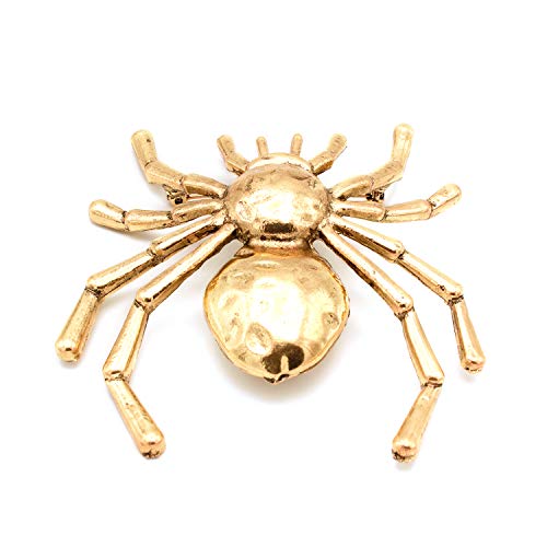 Broche bisutería Metal araña XXL. Resulta Elegante como complemento para un Vestido Sobrio o para darle Personalidad a Tus Looks más Informales. (Dorado)