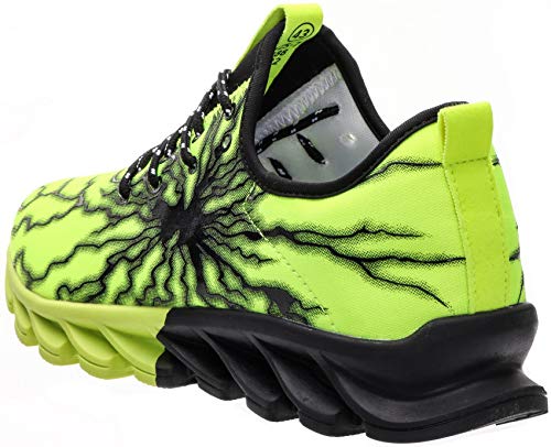 BRONAX Zapatos para Correr en Montaña y Asfalto Aire Libre y Deportes Zapatillas de Running Padel para Hombre Verde Negro 41