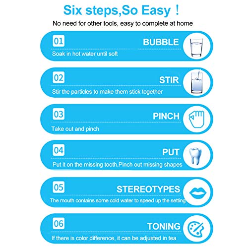 Brrnoo Kit de Reparación Dental, Kit de Relleno Temporal de Dientes Caries Dental, Material de Relleno de Huecos para fotografía, Maquillaje o empastes temporales(10ml)