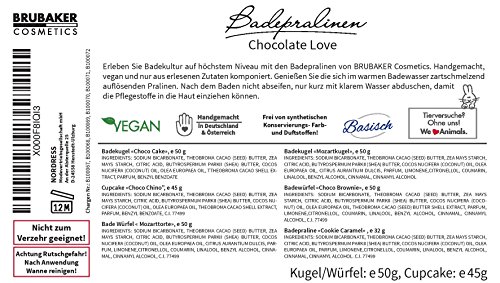 BRUBAKER Cosmetics - Juego de 6 bombas de baño 'Chocolate Love' hechas a mano