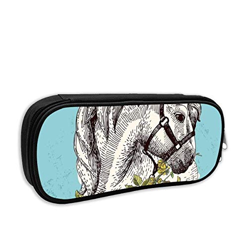BSYZ Boho Style Horse Opium Estuche para lápices Bolsa de lápices de gran capacidad Estuche de maquillaje Artículos de papelería duraderos para estudiantes Lo mejor para la escuela/oficina