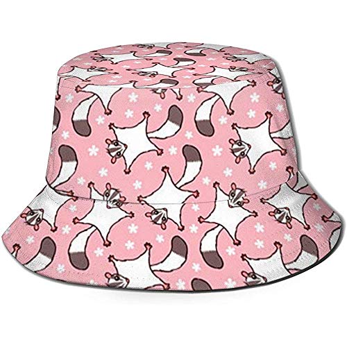 Bucket Hat Packable Reversible Sweet Sugar Glider con Flores Pink Print Sun Hat Fisherman Hat Cap Outdoor Camping Fishing Safari