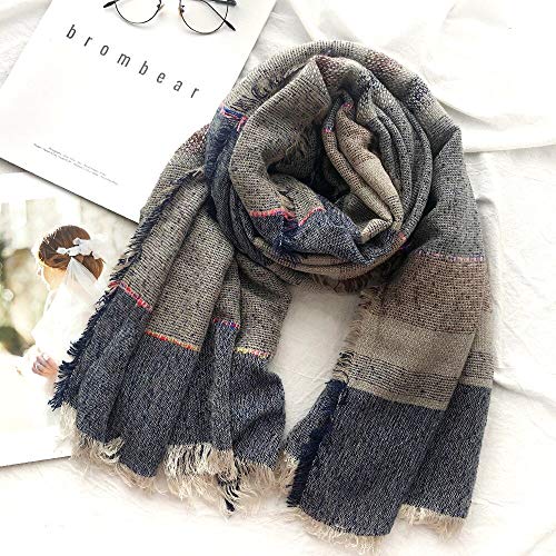 Bufanda Bufanda De Invierno De Estilo Unisex De Algodón Y Lino Color Sólido Bufandas Largas De Mujer Chal A Cuadros Bufandas De Hombre Negro