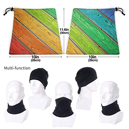 Bufanda polar calentador de cuello arco iris viejo de madera pintada a prueba de viento al aire libre cómodo cuello polainas calentador de cara máscara para clima frío invierno deportes al aire libre