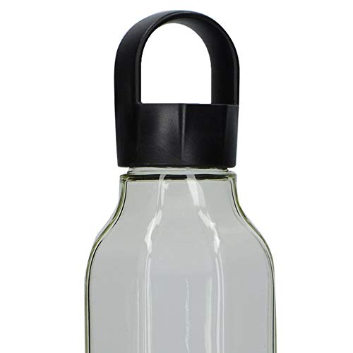 Built Botella de Agua de Viaje con asa de Transporte, Plástico sin BPA, Negro, 710 ml