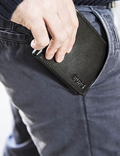Burg Wallets - Cartera para hombre Negro negro