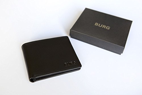 Burg Wallets - Cartera para hombre Negro negro