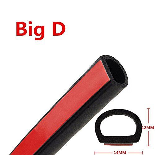 Burletes de goma, forma de D, para sellar, 39 ft /12 m, para Puertas de coche, camión, para proteger del clima, OEM,