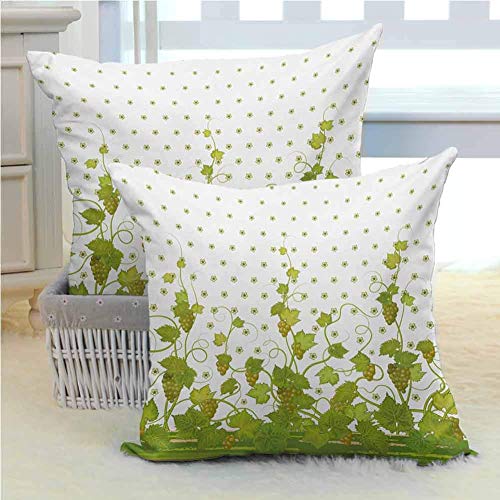 Butlerame Cama de viñedo o Almohadas Estuche de Flores Grupo de Hojas de Jerez Provincia Jardín Retro Refrescante Sabroso Campo Rústico- 20X20