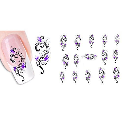 Butterme 12sheet Etiqueta Bonitas de Agua u?as de Tatuaje de Pegatinas de u?as Artificial de Pegatinas de im¨¢Genes de afilar