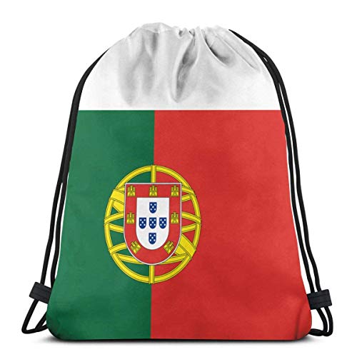 BXBX Plegable Bags Portugal Flag Drawstring Bag, Drawstring Backpack for Picnic Gym Sport Beach Travel Storage