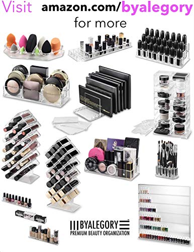 byAlegory Acrylic Makeup Eyelashes 'Lash' Organiser w/Removable Dividers Designed To Stand & Lay Flat | 8 Space False Eye Lash Cosmetic Storage