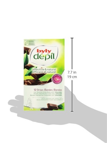 Byly - Depíl - Bandas depilatorias corporales con chocolate - 12 unidades
