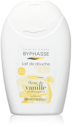 byphasse Caresse de leche de ducha flor de vainilla 500 ml – juego de 4