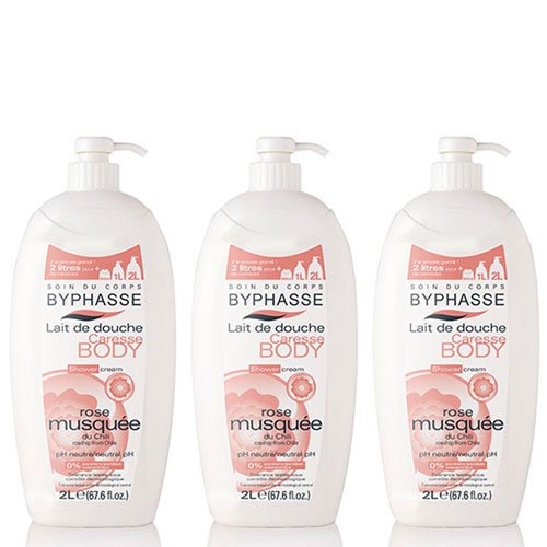 byphasse Caresse leche de ducha rosa musquée –  – Juego de 3