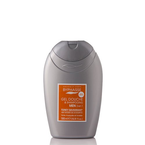 Byphasse – Gel de ducha 2 en 1 para hombre Funky Savannah – 500 ml – Para todo tipo de pieles