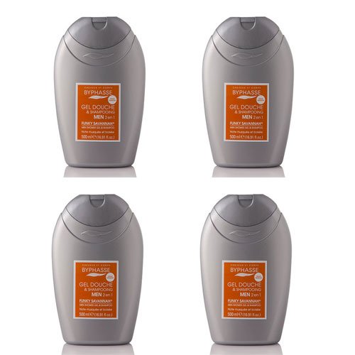 Byphasse – Gel de ducha 2 en 1 para hombre Funky Savannah – 500 ml – Para todo tipo de pieles