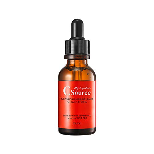 C20 TIA’M Csource Serum Vitamin C 20% Original Pure Ascorbic acid Cura viso Antiedad arrugas tareas sombrías imperfecciones Glow Whitening effect 30ml
