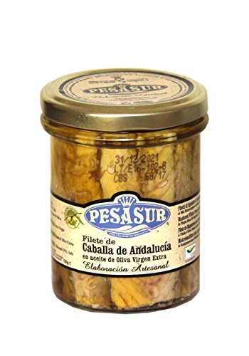 Caballa de Andalucía PESASUR Aceite de Oliva Virgen Extra Ecológico Tarro Vidrio [Pack 2 ud x 195 g]