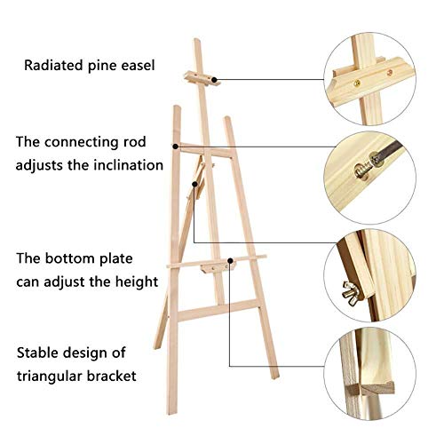 Caballetes de Dibujo Caballete trípode de Caballete Málaga Pintura del Soporte de exhibición de Madera de Pino Altura de Boda Diferente de Tierra Patas Ajustables desiguales Profesion