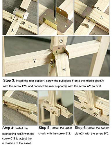 Caballetes de Dibujo Caballete trípode de Caballete Málaga Pintura del Soporte de exhibición de Madera de Pino Altura de Boda Diferente de Tierra Patas Ajustables desiguales Profesion