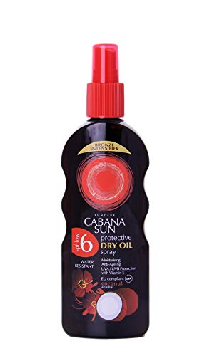 Cabana Sun Deep Tanning Dry Oil Spray Coconut Water Resistant 200ml SPF6 by Cabana Sun