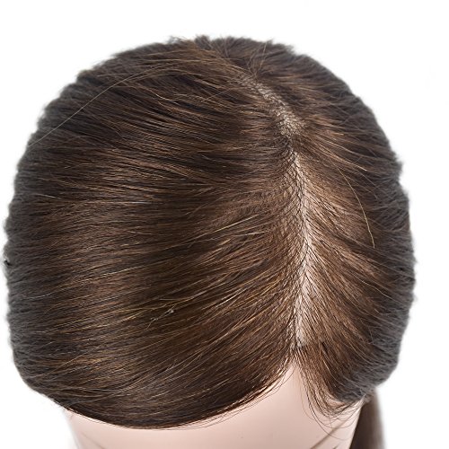 Cabezal de maniquí XT, 18 pulgadas de largo con 100% cabello humano para entrenamiento de peluquería cabeza maniquí cosmetología, cabeza de muñeca con abrazadera de mesa gratis