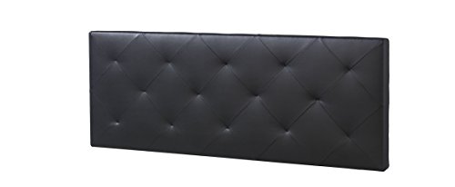 Cabezal tapizado Rombo 150X60 Negro, Acolchado con Espuma, 8 cm de Grosor, Incluye herrajes para Colgar