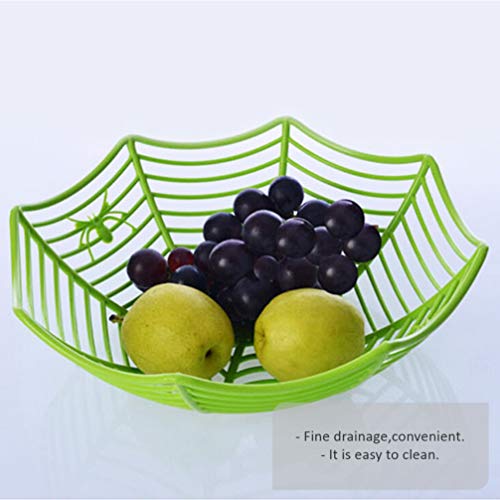 Cabilock 3 Piezas Cesta de Tela de Araña Cuencos de Frutas Soporte para Frutas Almacenamiento de Bocadillos Plato de Dulces para Fiestas de Halloween (Colores Surtidos)
