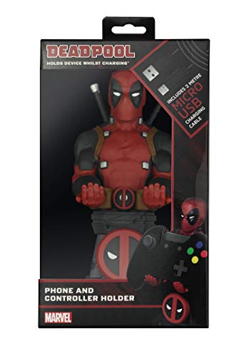 Cable guy Deadpool, soporte de sujeción o carga para mando de consola y/o smartphone de tu personaje favorito con licencia de Marvel. Producto con licencia oficial. Exquisite Gaming