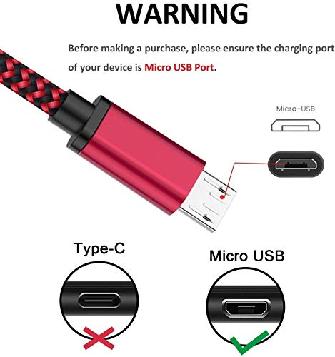 Cable Micro USB Aioneus 4Pack [0.5M 1M 1.5M 2M] Carga Rápida Cable Android Nylon Trenzado Cable Cargador Movil para Samsung S5/S6/S7/J6/J7 Huawei Nokia Nexus Sony Tablet PS4 Kindle