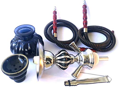 Cachimba 2 salidas shisha Soria.Premium 2 mangueras 28cm (6colores) (NEGRO 2.S)