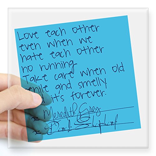 CafePress cuadrado adhesivo cuadrado (3 "x 3" – Grey 's Anatomy: Post It Adhesivo 3 "x 3" – 3 x 3 Transparente
