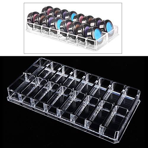 Caja de 16 Espacio Estuche de Acrílico Envase de Sombra de Ojos Blush Resaltador Pantalla Soporte Organizador