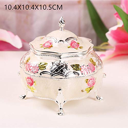 Caja de joyería, caja de almacenamiento de joyería de escritorio creativa de esmalte metálico, cubierta estéreo de personalidad casera, caja de joyería de princesa de alta gama