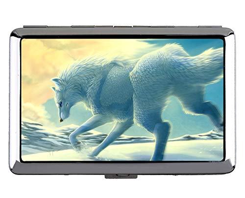 Caja de la Caja del Cigarrillo, Titular de la Tarjeta del Acero Inoxidable del Almuerzo Animal del Lobo