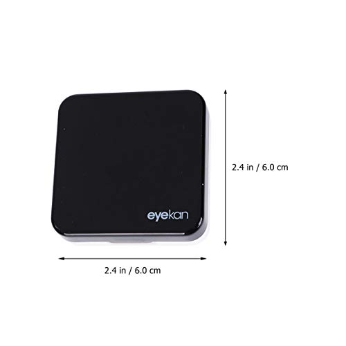 Caja de Lentes de Contacto Kit de Viaje ROSENICE Estuche Lentillas con Pinza Aplicador Palo Botella de Solución Espejo Incorporado Negro