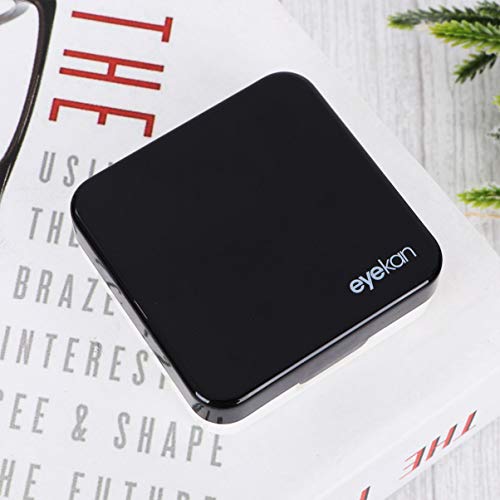 Caja de Lentes de Contacto Kit de Viaje ROSENICE Estuche Lentillas con Pinza Aplicador Palo Botella de Solución Espejo Incorporado Negro