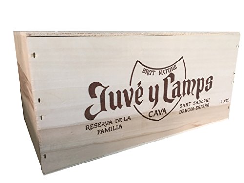 Caja de madera sin asa de 3 botellas - Cava Juvé y Camps - Reserva de la familia Brut Nature