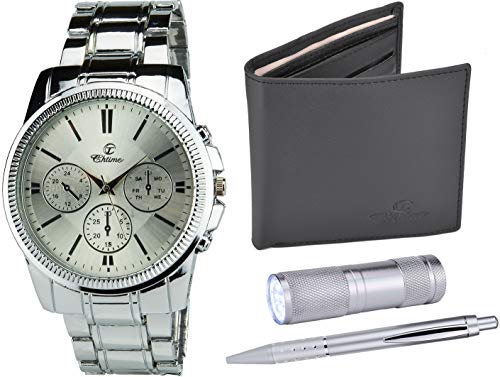 Caja de Regalo Reloj Hombre - Lámpara LED - Billetera -Bolígrafo