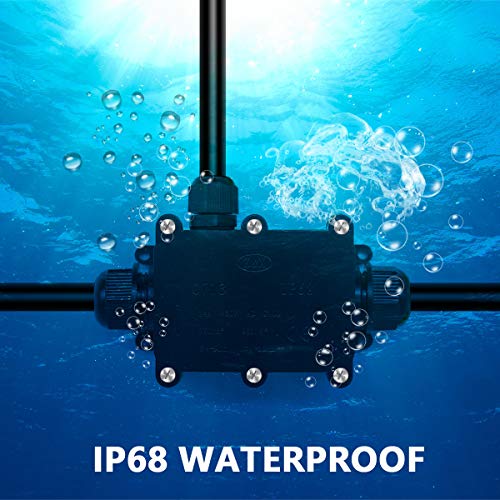 Cajas de Empalmes,IP68 Caja de Conexiones Impermeable Eléctricas para 4 mm-14 mm Diámetro del Cable,Conector Exterior Cable (1 Pack)
