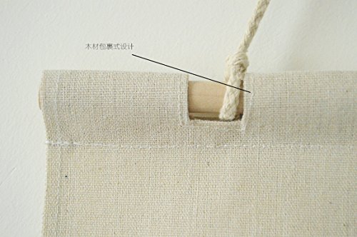 Caleqi - Organizador de tela para puerta, 7 bolsillos con ganchos,  lino/algodón, tamaño grande