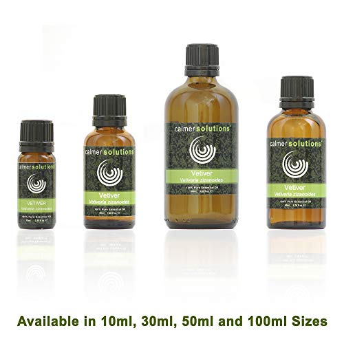 Calmer Solutions Vetiver 100% Aceite De Aromaterapia Esencial Puro 10ml