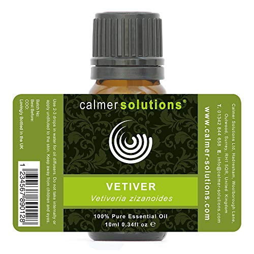 Calmer Solutions Vetiver 100% Aceite De Aromaterapia Esencial Puro 10ml