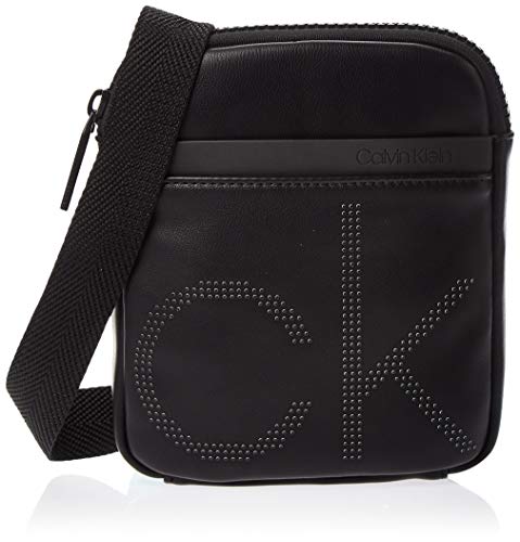 Calvin Klein - Ck Up Mini Flat Crossover, Shoppers y bolsos de hombro Hombre, Negro (Black), 3x20x18 cm (B x H T)
